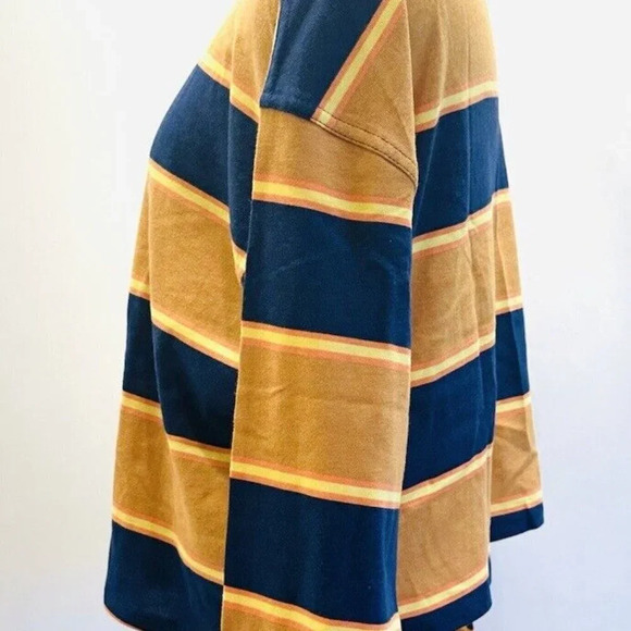 NWT SO Juniors Long Sleeve Pullover Collared Neck Striped Blue Shirt Size Large - Picture 4 of 13